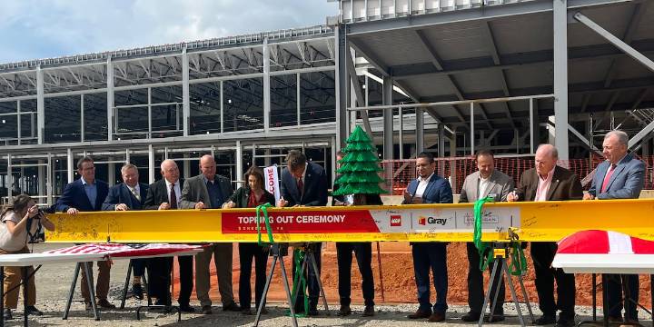 The pieces are coming together: LEGO tops off new factory in Chesterfield County