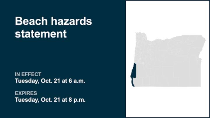 Beach hazards statement for South Central Oregon Coast and Curry County Coast for Tuesday