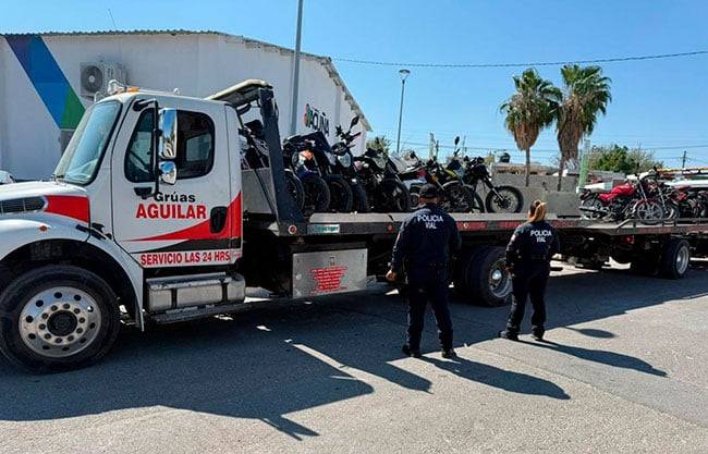 Aseguran 16 motocicletas por carecer de documentos sus propietarios en Acuña