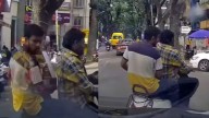 Bengaluru Scooty Rider Busy On Phone Didn’t See Car Approaching Towards Him...Cheats Death By Seconds