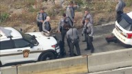 Police cars damaged, vehicle goes wrong way on I-95 during pursuit from Bucks County into Philadelphia