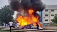 Car involved in accident gutted; three friends from Chennai meet tragic end on trip to Munnar
