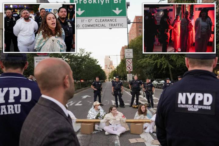Dozens of 'Rabbis for Ceasefire' protesters arrested after blocking traffic to Brooklyn Bridge