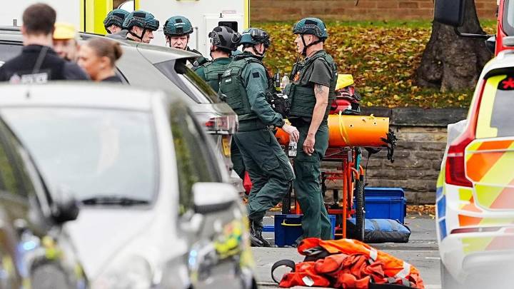 Four hurt, person shot by police near Manchester synagogue