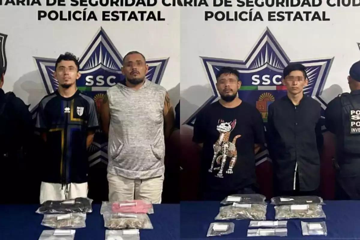 Por presunta posesión de drogas, detienen a cuatro hombres en distintos puntos de Cancún