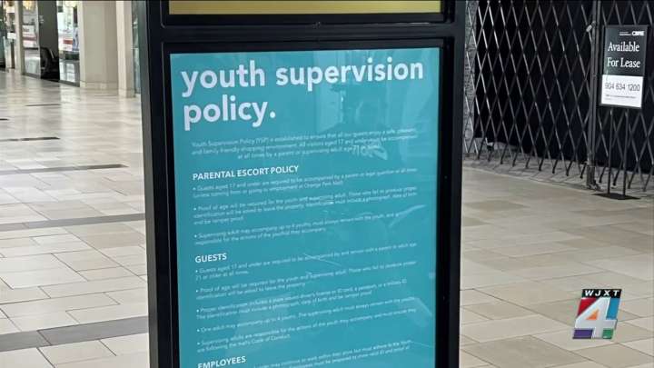 Orange Park Mall begins enforcing policy requiring minors to be with an adult on Fridays, Saturdays