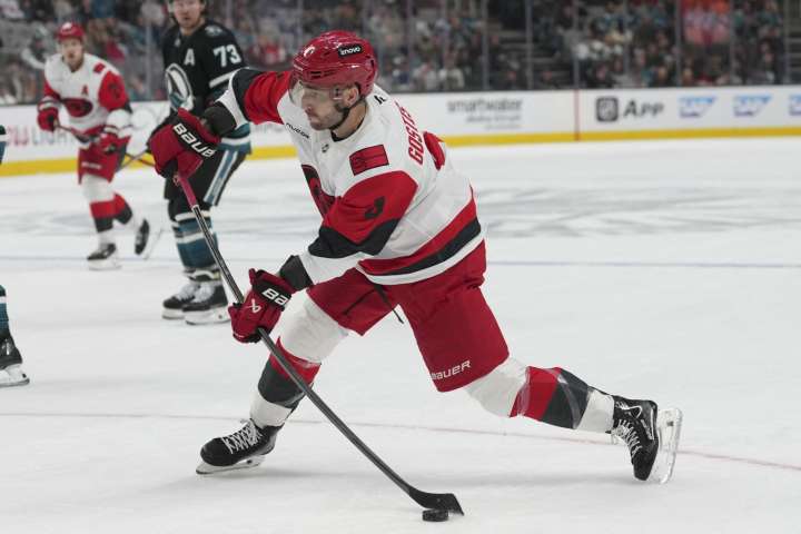 Rookie goalie wins debut as Hurricanes down Sharks - The Rink Live | Coverage of youth, junior, high school and college hockey