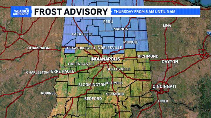 A Frost Advisory for Thursday morning