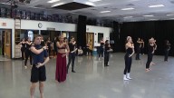 Hillsborough College dancers sharing their space with visiting Orange Grove Dance this week