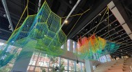 Janet Echelman’s climate data installation shows Earth nearing the end of its rope