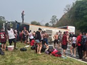 Hay 46 heridos, cuatro en estado grave. Volcó un micro que llevaba hinchas de Flamengo a la Argentina para el cruce con Racing