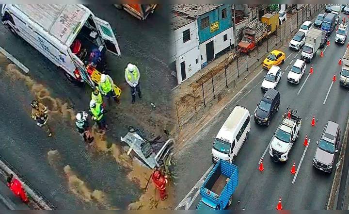 Accidente en Vía Evitamiento genera congestión vehicular tras cierre de dos carriles