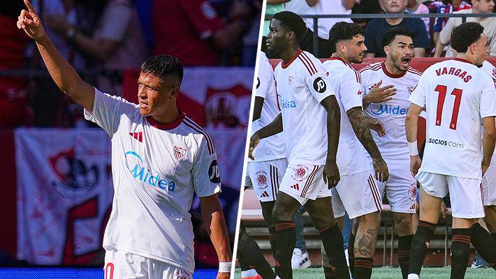 Alexis anota y Suazo juega un gran partido en Sevilla que goleó al Barcelona por la Liga española