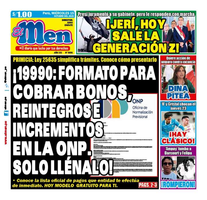 Portada Diario El Men (15/10/2025)