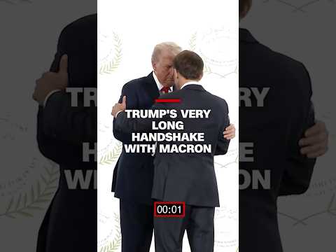 Trump's very long handshake with Macron