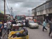 Se registró un choque en medio de una Tucupita agitada