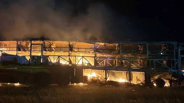 25 killed as Volvo bus catches fire on Hyderabad