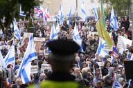 Hundreds turn out at rally marking two-year anniversary of October 7 attacks