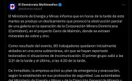 Reportan a 80 mineros atrapados bajo tierra en República Dominicana