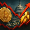 Criptomonedas en picada mientras el oro brilla y el “shutdown” sigue en EE. UU.