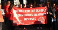 Richmond educators protest collective bargaining changes outside City Hall