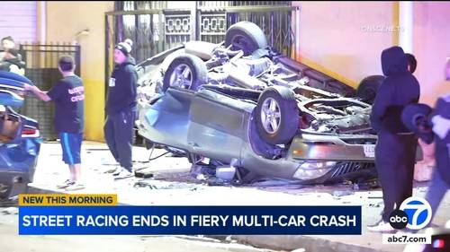 Street racing leads to 6-vehicle crash in South Gate, DUI suspect arrested, police say