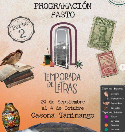 Temporada de Letras llena de literatura y arte a Pasto e Ipiales