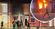 First footage as fire rages in terraced Middlesbrough home