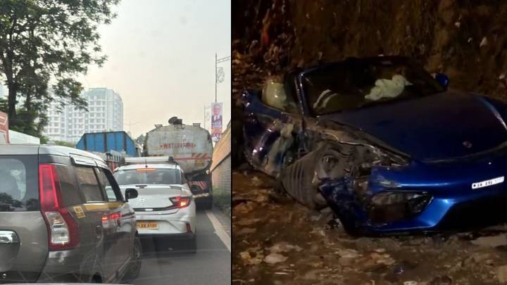 Traffic standstill in the day, high-speed Porsche crash at night: Mumbai’s Western Express Highway can’t catch a break