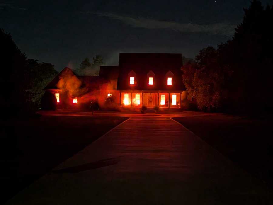WATCH: Halloween display mistaken for burning home
