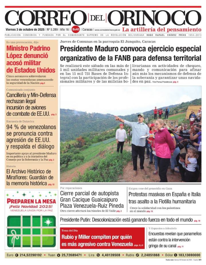 Edición Impresa Correo del Orinoco N° 5.289