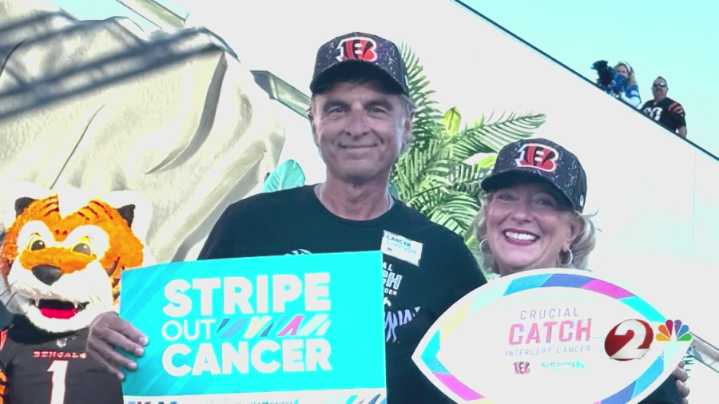 Radio icon Kim Faris honored at Bengals game for breast cancer advocacy efforts