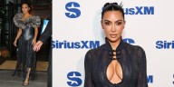 Kim Kardashian Rocks Plunging Knit Set & Vintage Couture in NYC Outings | Kim Kardashian 