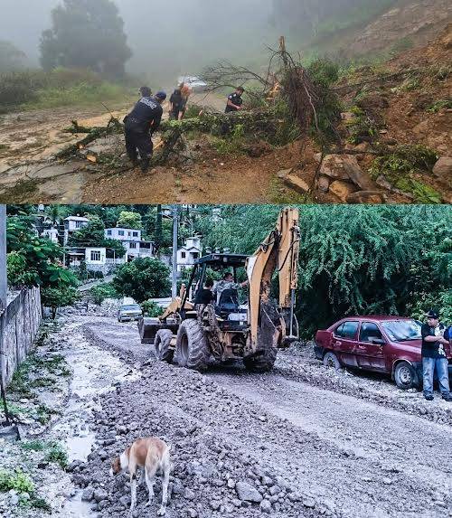 A marchas forzadas rehabilitan carreteras