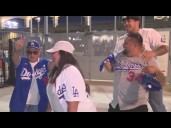Dodger fans celebrate after wild card sweep of Reds