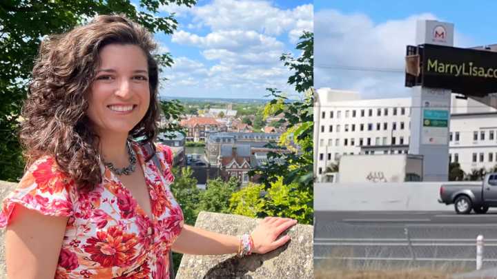 Mujer se cansó de la soltería y alquiló vallas publicitarias para encontrar esposo: 'No es una broma, es serio y autofinanciado’