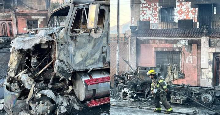 Infierno en Santa Catarina, Nuevo León; incendio consume autos y casas