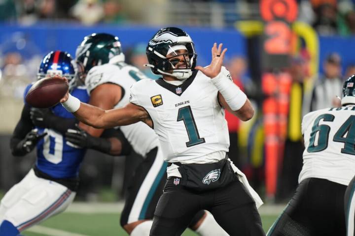 Jalen Hurts throws an interception among mistakes that lead to the Eagles’ 2nd consecutive loss