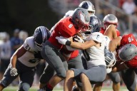 High school football playoff brackets, with first