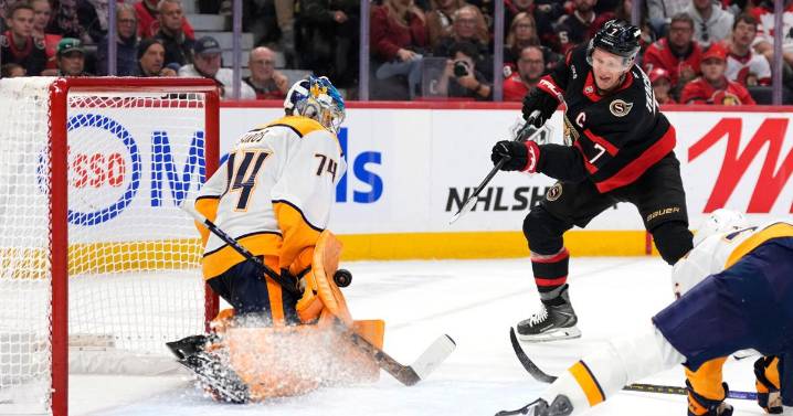 Saros makes 31 saves, Nashville Predators beat Ottawa Senators 4