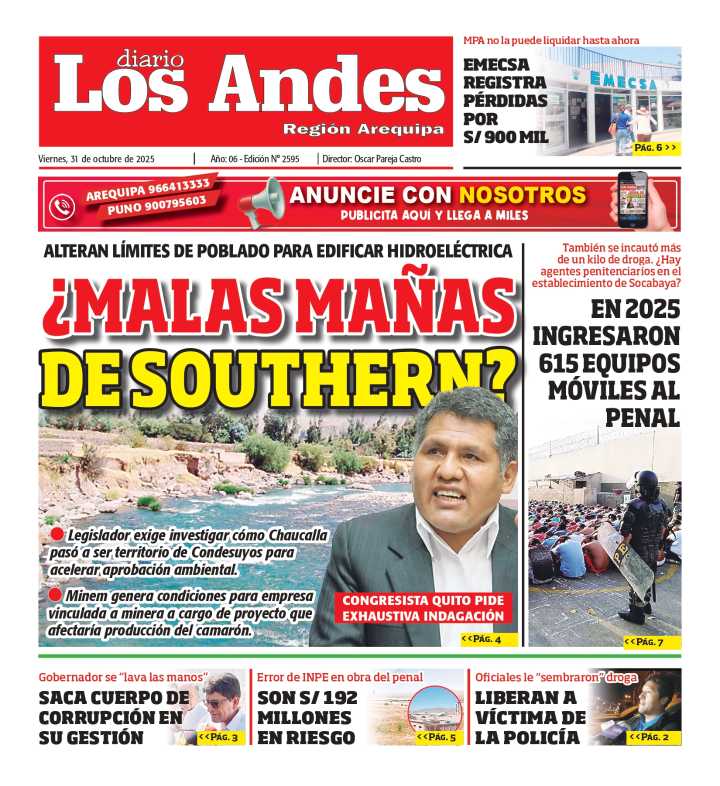 AREQUIPA: Diario Los Andes 31/10/2025