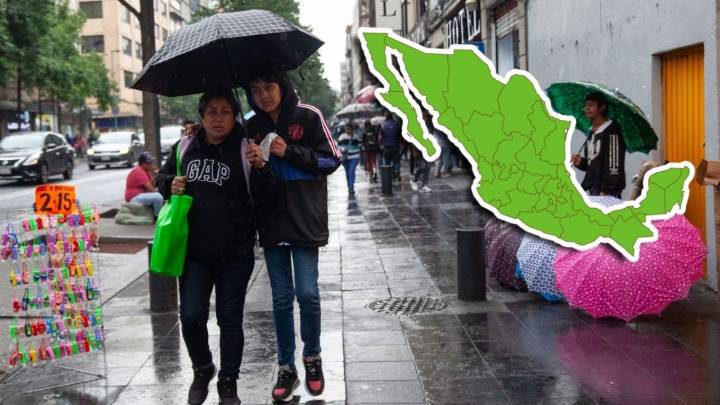 Los estados donde caerán lluvias fuertes, intensas y chubascos  este miércoles 15 de octubre