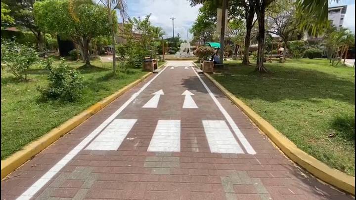 Tarapoto: Instalan parque temático de seguridad vial en plazuela de 9 de abril
