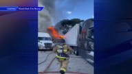 Crews contain fuel leak after tractor-trailer ignites in Opa