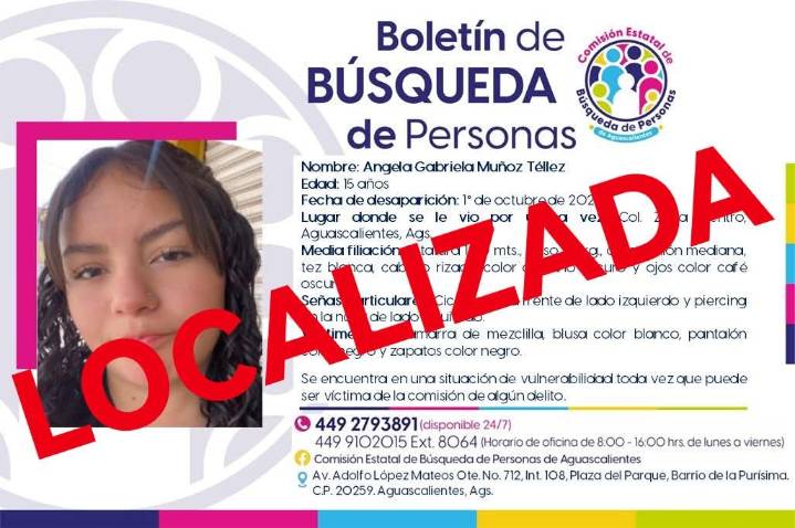 Localizan sin vida en Querétaro a Ángela Gabriela Muñoz Téllez, desaparecida en el Centro de Aguascalientes