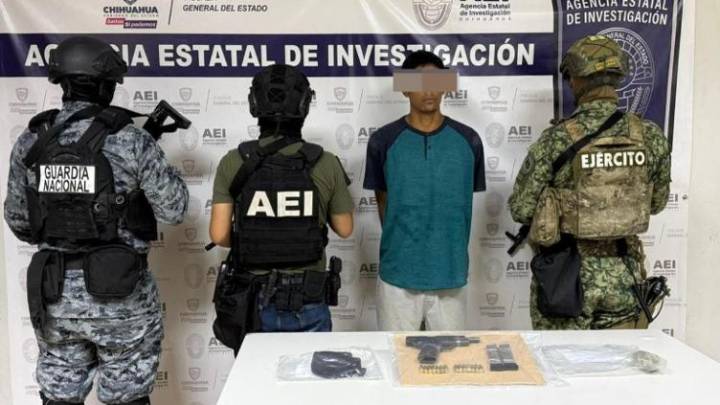 Lo agarraron en Anapra con arma corta y marihuana