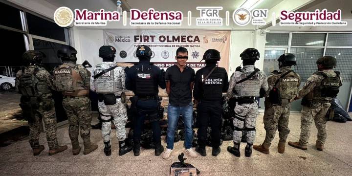 Procesan a “El Flaco”, presunto miembro del CJNG capturado con más de media tonelada de marihuana en Tabasco