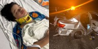 Portland boy injured in California highway crash while his family changed a tire