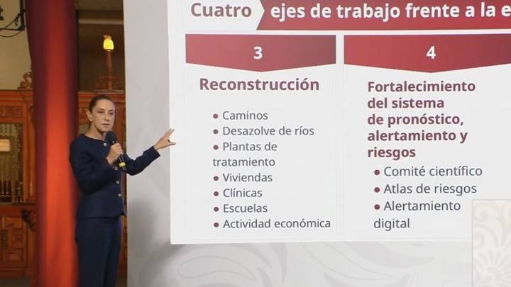 Alertas en celulares y reconstrucción: los 4 ejes de Sheinbaum para atender daños por lluvias