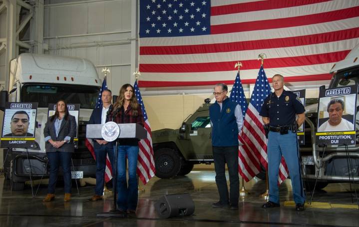 Kristi Noem, Gov. Mike Braun talk ICE, ISP partnership in Gary